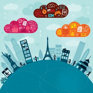 全球城市地标与多彩元素