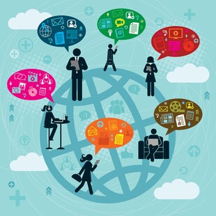 全球商务人士的交流场景