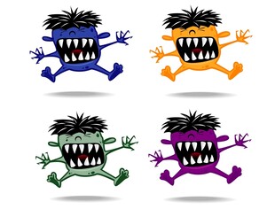 多彩搞怪小怪物图案