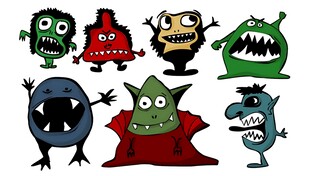 可爱搞怪卡通小怪物集合