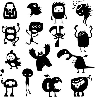 可爱卡通小怪物集合