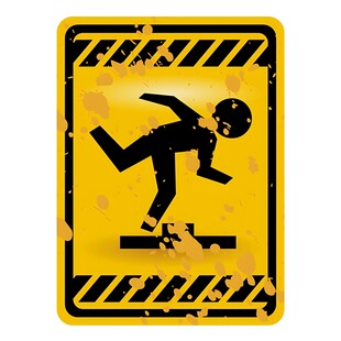 小心滑倒警示标志