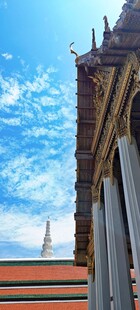 泰国曼谷芭提泰国寺庙建筑与蓝天