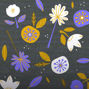 手绘多彩花卉图案元素