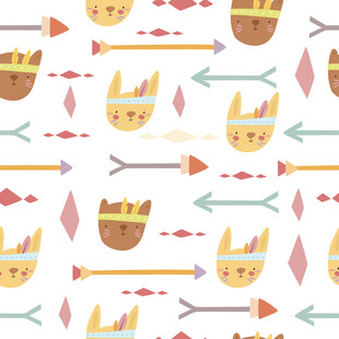 卡通风格箭头皇冠图案