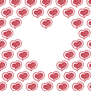 爱心环绕的空白图案背景