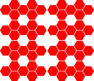 红色六边形几何图案