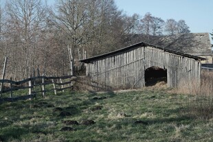 乡村旧木棚 宁静田园景