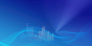 蓝色科技风城市背景图