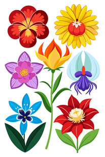 多彩花卉图案集合
