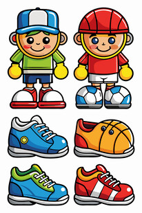 儿童足球装备与卡通人物