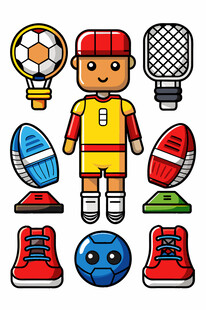 足球运动员与运动装备