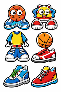 卡通运动装备集合