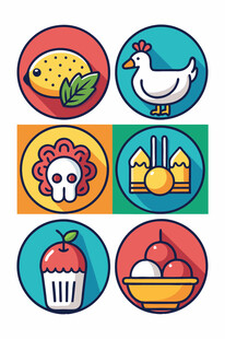 多样美食图标集合