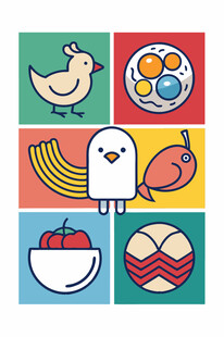 多彩食物图标集合