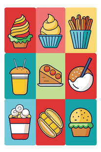 多彩美味的各式快餐食品