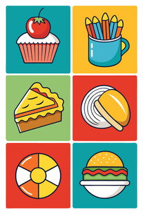 多彩美食图标集合