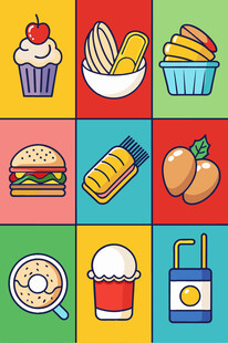多彩美食插画集合