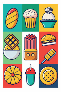 多彩缤纷的美味甜点集合