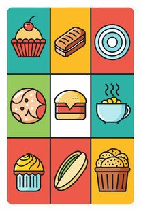多彩美食图标集合