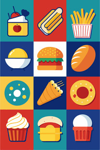 多彩美味的各式快餐食品