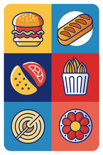 多彩快餐图标集合