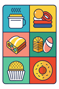 多彩美食图标集合