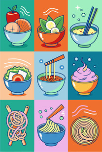 多彩美食插画集合