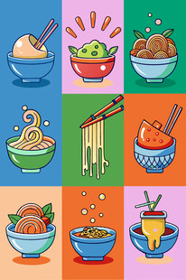 多彩面食插画集锦