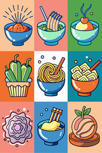多彩美食插画集合