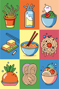 多彩美食插画集合