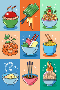多彩美食插画集合