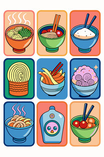 多彩美食图标集合