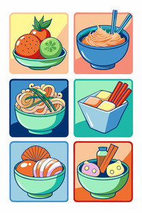 多彩美食插画集合