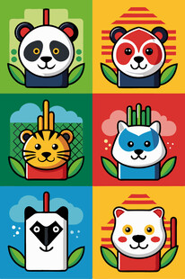 可爱动物卡通形象集合