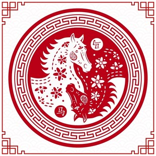 马年剪纸艺术图案