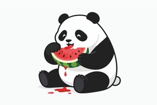 熊猫吃西瓜