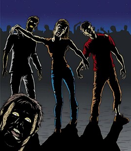 夜幕下的神秘人物剪影