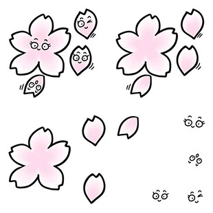 可爱手绘樱花元素集合