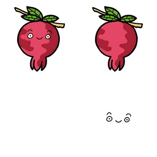 可爱拟人化石榴插画形象