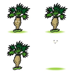 卡通棕榈树生长动画元素