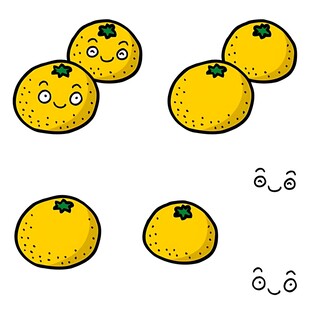 可爱表情的卡通橘子集合