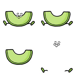 卡通甜瓜切片动态图