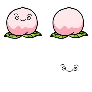 可爱桃子表情插画