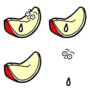苹果切片滴落汁水画面