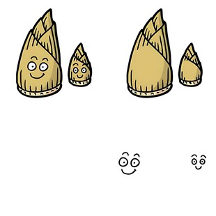 可爱表情竹笋萌趣插画