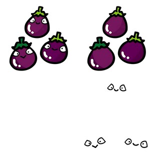 卡通风格的紫色茄子图案