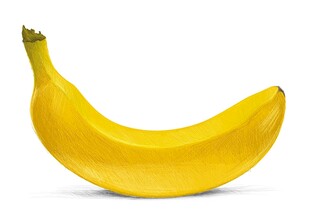 黄色成熟香蕉单体特写