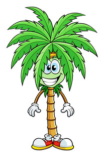 卡通棕榈树拟人形象