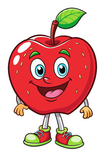 可爱拟人化红苹果形象